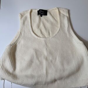 Cream Crochet Crop Tank Top